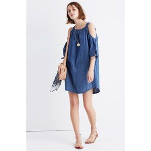Madewell Cold Shoulder Chambray Dress